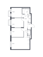 4 ккв (Евро) № 28 Корп.: 8 , Секция 1  в ЖК Курортный Квартал