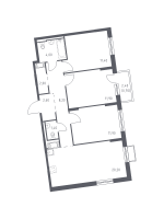 4 ккв (Евро) № 30 Корп.: 5 , Секция 1  в ЖК Курортный Квартал