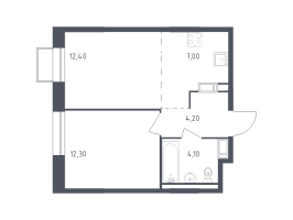 2 ккв (Евро) № 63 Корп.: 6 , Секция 1  в ЖК Курортный Квартал