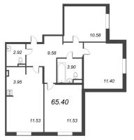 4 ккв (Евро) № 53 Корп.: 582 , Секция 2  в ЖК Курортный Квартал