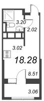 Студия № 46 Корп.: 581 , Секция 1  в ЖК Курортный Квартал