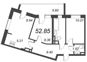 2 ккв № 85 Корп.: 581 , Секция 2  в ЖК Курортный Квартал