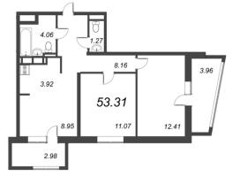 2 ккв № 353 Корп.: 581 , Секция 7  в ЖК Курортный Квартал