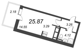 Студия № 134 Корп.: 581 , Секция 3  в ЖК Курортный Квартал