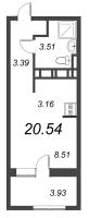 Студия № 331 Корп.: 581 , Секция 6  в ЖК Курортный Квартал