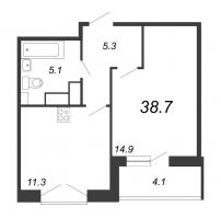 1 ккв № 126 Дом: 15В Корп.: 5 , Секция 3  в ЖК Квартал Che