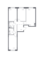 4 ккв (Евро) № 166 Корп.: 2 , Секция 3  в ЖК Квартал Лаголово