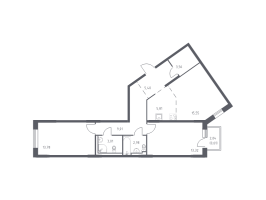 3 ккв (Евро) № 279 Корп.: 1 , Секция 5  в ЖК Квартал Лаголово
