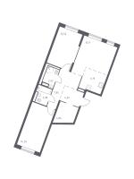 3 ккв (Евро) № 472 Корп.: 1 , Секция 8  в ЖК Квартал Лаголово