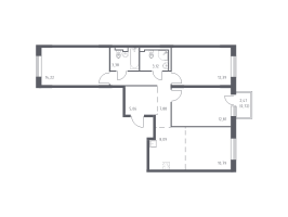 4 ккв (Евро) № 77 Корп.: 1 , Секция 2  в ЖК Квартал Лаголово