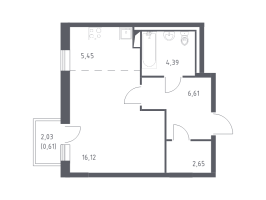 Студия № 199 Корп.: 2 , Секция 4  в ЖК Квартал Лаголово
