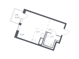 Студия № 635 Корп.: 1 , Секция 10  в ЖК Квартал Лаголово
