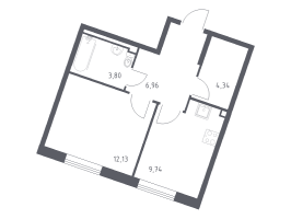 1 ккв № 617 Корп.: 1 , Секция 10  в ЖК Квартал Лаголово
