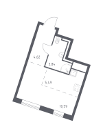 Студия № 40 Корп.: 1 , Секция 1  в ЖК Квартал Лаголово