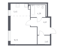 Студия № 259 Корп.: 2 , Секция 4  в ЖК Квартал Лаголово