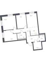 4 ккв (Евро) № 3 Корп.: 4 , Секция 1  в ЖК Квартал Лаголово