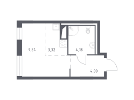 Студия № 79 Корп.: 2 , Секция 1  в ЖК Квартал Лаголово