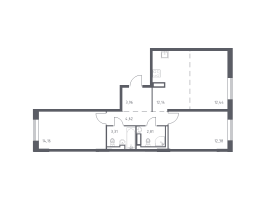 3 ккв (Евро) № 108 Корп.: 1 , Секция 2  в ЖК Квартал Лаголово