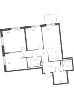 4 ккв (Евро) № 38 Корп.: 4 , Секция 1  в ЖК Квартал Лаголово