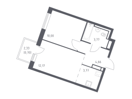 2 ккв (Евро) № 660 Корп.: 1 , Секция 10  в ЖК Квартал Лаголово