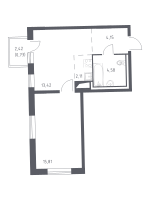 2 ккв (Евро) № 531 Корп.: 2 , Секция 8  в ЖК Квартал Лаголово