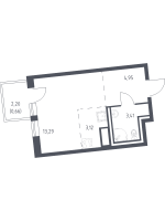 Студия № 101 Корп.: 4 , Секция 1  в ЖК Квартал Лаголово