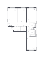 4 ккв (Евро) № 22 Корп.: 2 , Секция 1  в ЖК Квартал Лаголово