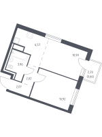 2 ккв (Евро) № 188 Корп.: 4 , Секция 2  в ЖК Квартал Лаголово