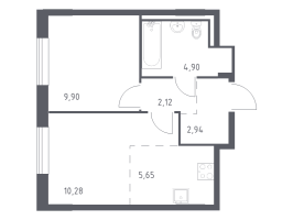 2 ккв (Евро) № 189 Корп.: 2 , Секция 4  в ЖК Квартал Лаголово