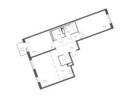 3 ккв (Евро) № 394 Корп.: 2 , Секция 6  в ЖК Квартал Лаголово