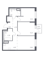 3 ккв (Евро) № 185 Корп.: 1 , Секция 3  в ЖК Квартал Лаголово