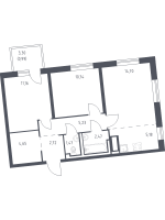 3 ккв (Евро) № 52 Корп.: 4 , Секция 1  в ЖК Квартал Лаголово