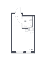Студия № 140 Корп.: 1.2 , Секция 3  в ЖК Квартал Торики