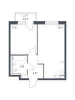 2 ккв (Евро) № 256 Корп.: 1.2 , Секция 3  в ЖК Квартал Торики