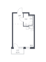 Студия № 33 Корп.: 1.2 , Секция 1  в ЖК Квартал Торики