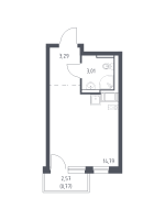 Студия № 188 Корп.: 1.2 , Секция 3  в ЖК Квартал Торики
