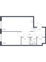 2 ккв (Евро) № 1 Корп.: 1.2 , Секция 1  в ЖК Квартал Торики
