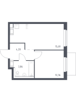 2 ккв (Евро) № 733 Корп.: 1.1 , Секция 5  в ЖК Квартал Торики