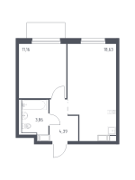 2 ккв (Евро) № 184 Корп.: 1.2 , Секция 3  в ЖК Квартал Торики