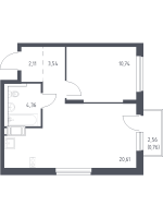 2 ккв (Евро) № 109 Корп.: 1.1 , Секция 1  в ЖК Квартал Торики