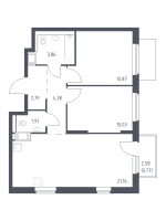 3 ккв (Евро) № 754 Корп.: 1.1 , Секция 5  в ЖК Квартал Торики