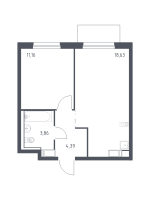 2 ккв (Евро) № 51 Корп.: 1.2 , Секция 1  в ЖК Квартал Торики