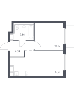 2 ккв (Евро) № 550 Корп.: 1.1 , Секция 4  в ЖК Квартал Торики