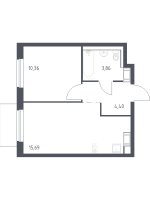 2 ккв (Евро) № 259 Корп.: 1.1 , Секция 2  в ЖК Квартал Торики