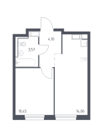 1 ккв № 58 Корп.: 1.2 , Секция 1  в ЖК Квартал Торики