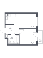 2 ккв (Евро) № 691 Корп.: 1.1 , Секция 5  в ЖК Квартал Торики