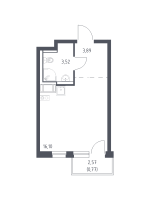Студия № 262 Корп.: 1.2 , Секция 3  в ЖК Квартал Торики