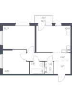 3 ккв (Евро) № 50 Корп.: 1.2 , Секция 1  в ЖК Квартал Торики