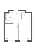 2 ккв (Евро) № 128 Корп.: 1.2 , Секция 1  в ЖК Квартал Торики