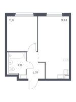 2 ккв (Евро) № 136 Корп.: 1.2 , Секция 3  в ЖК Квартал Торики